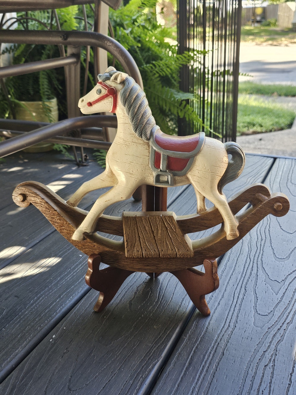 Vintage 1988 Burwood Products Rocking Horse Wall Plaque Nursery Decor